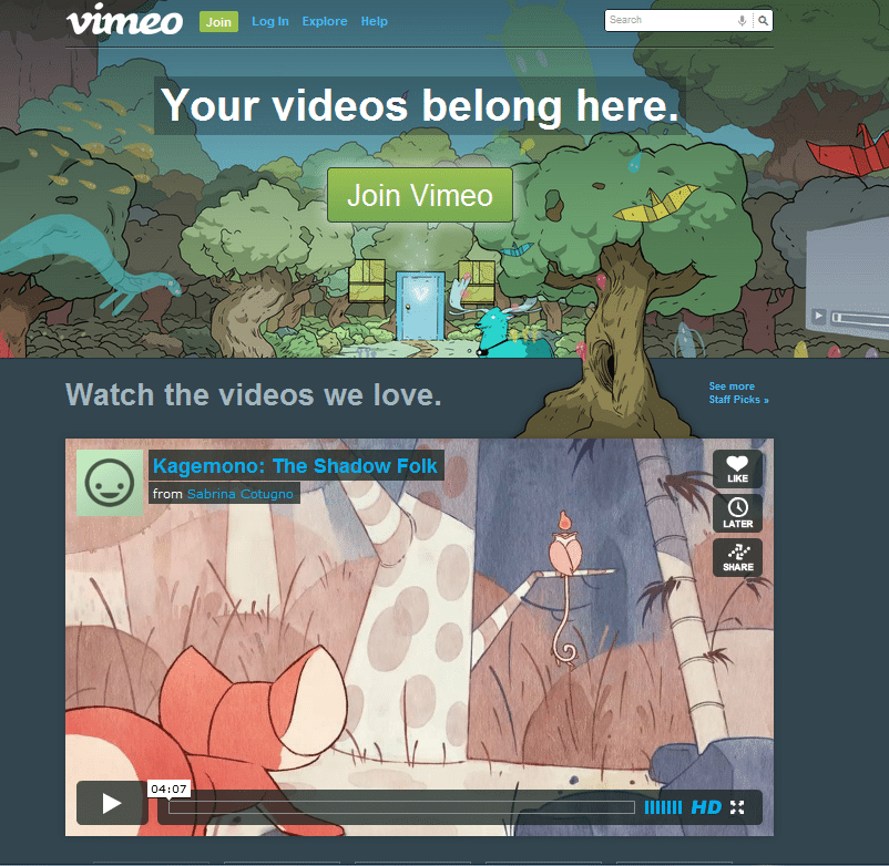 vimeofrontgrapic Tip Tuesday: Vimeo has a lot to offer. %page