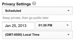 image of YouTube scheduling options
