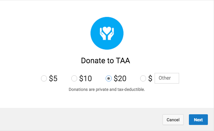Viewer Chooses Amount After Clicking YouTube Donation Card Teaser Text