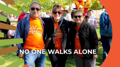 no one walks alone image charity walk participants BCAN virtual fundraiser video