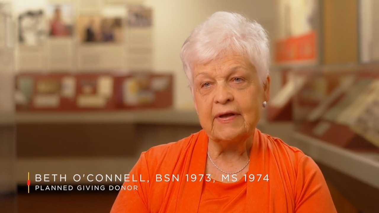 university of maryland office of planned giving school of nursing docent donor video featuring beth o'connel