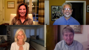 thumbnail of a virtual event program video showing four people in a online meeting