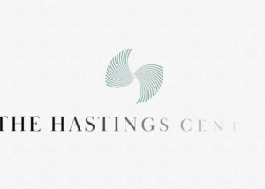 The Hastings Center animated logo rebranding on textured background