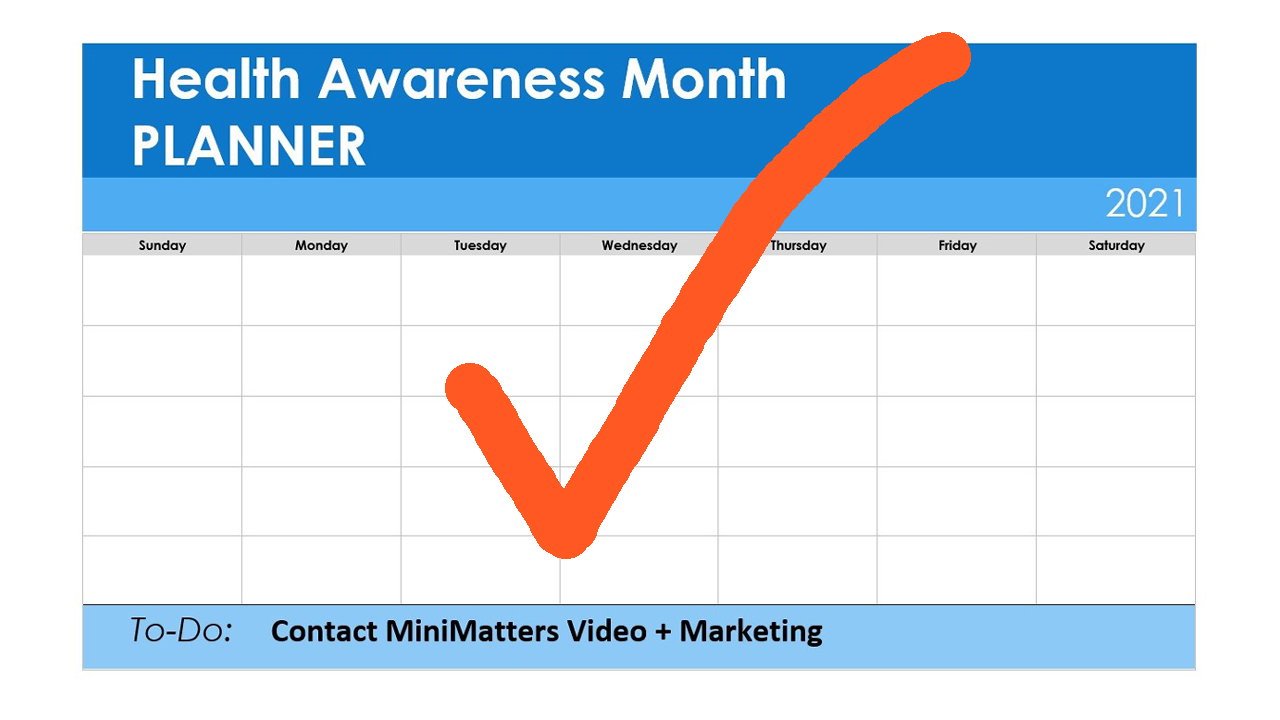 health awareness month planner contact minimatters video marketing orange to-do checkmark