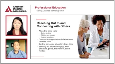 Thumbnail of a slide from a recorded PowerPoint presentation featuring ADA branding and colors and two presenters
