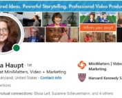 Barbara Haupt LinkedIn profile showing where video will play in header photo