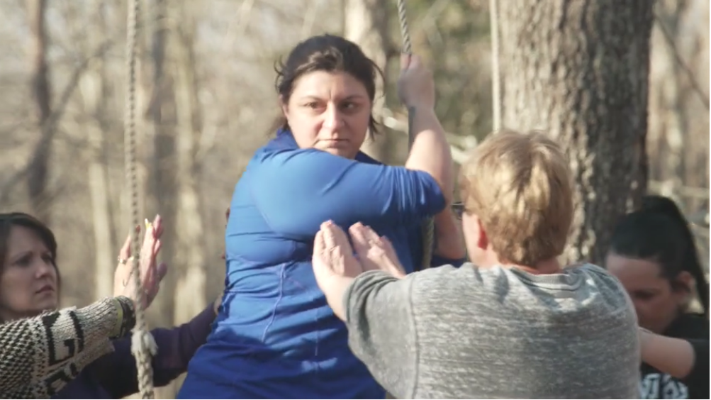 military sexual trauma program video of veterans support each other on outdoor rope challenge course