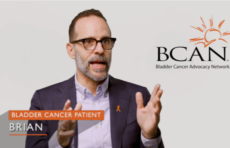 thumbnail with a patient for a cancer support group video supported by BCAN Bladder Cancer Advocacy Network