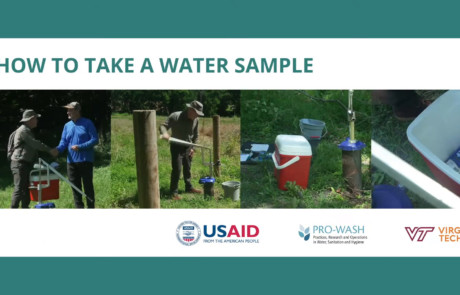 thumbnail of a global development training video showing how to collect water sample 460x295 Global Development Training Videos %page