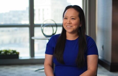 thumbnail for a medical foundation overview video with a medical researcher awardee