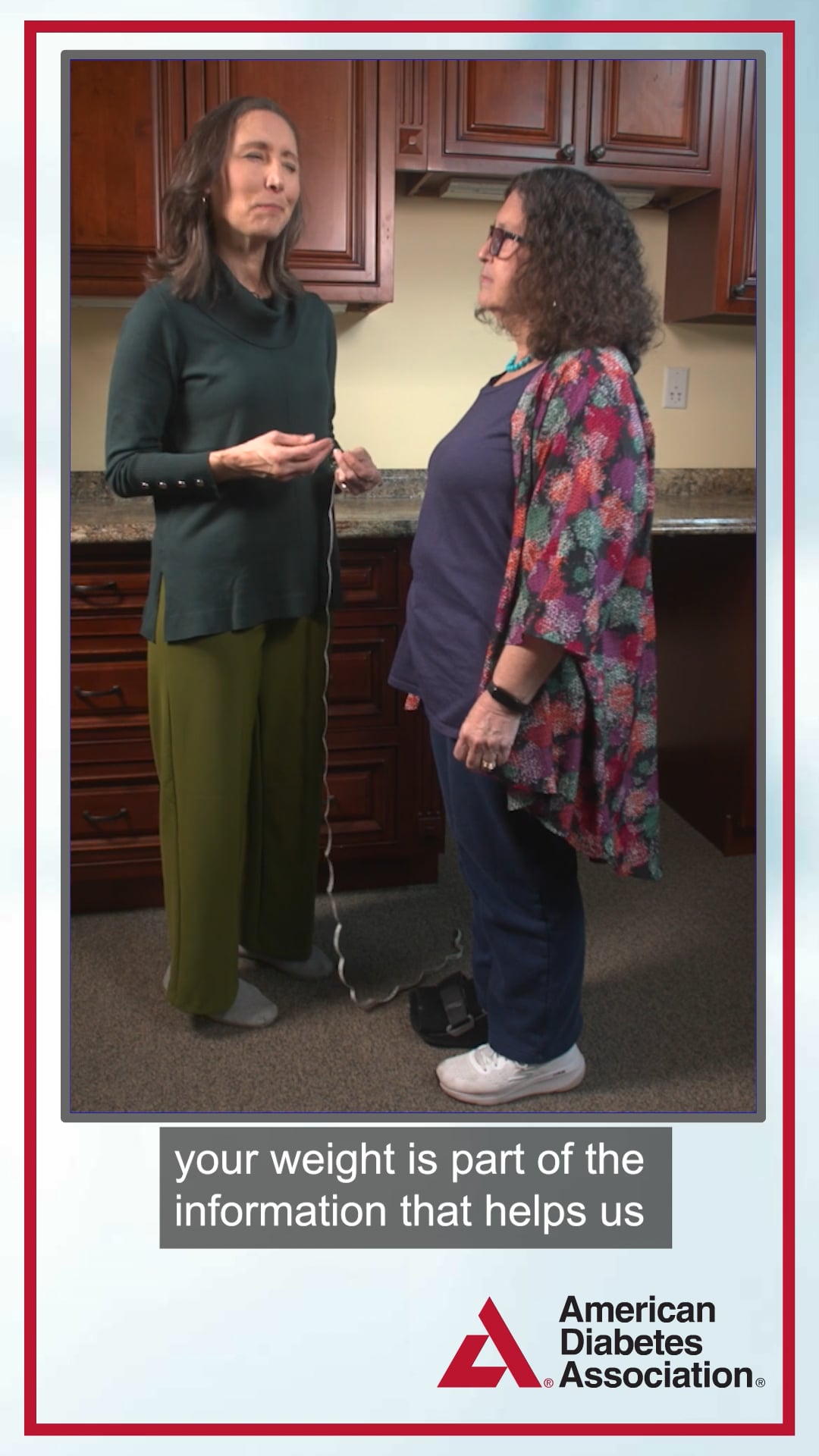 thumbnail for an ADA measuring waist circumference vertical video with a health care provider and a patient with diabetes